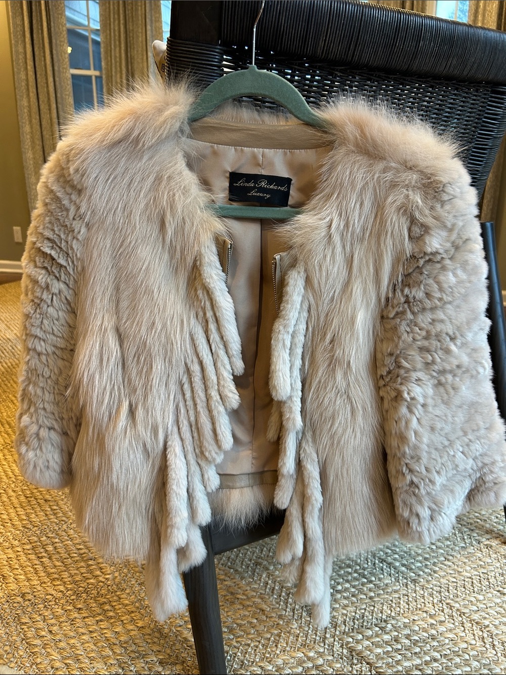 Linda Richards Cream Fur Jacket - Luxurious Short Coat